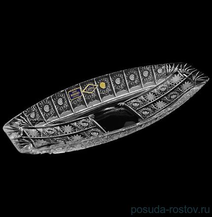 Блюдо 36 см овальное &quot;A.Crystal /Хрусталь резной&quot; / 139180