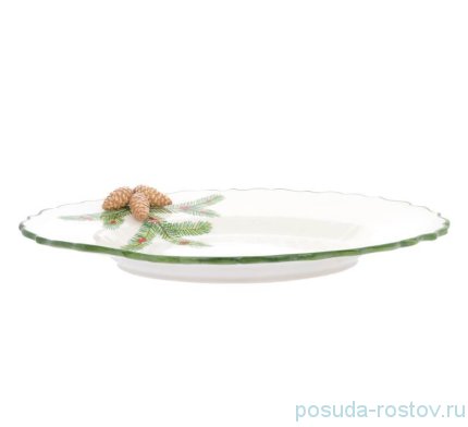 Блюдо 45 х 32 х 6 см овальное глубокое &quot;Christmas world /Pinecone&quot; / 270971