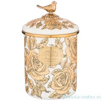 Банка для сыпучих продуктов 12 х 12 см 1,5 л белая &quot;Agness /Ренессанс /Розы&quot; / 210657