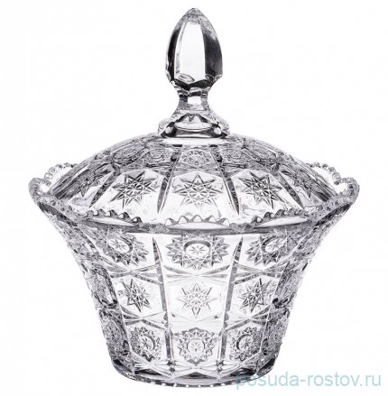 Конфетница 17 х 17 х 20 см с крышкой &quot;muza crystal /резная&quot; / 193016