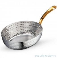 Сковородка 18 x 14 x 5.5 см глубокая овальная мини с одной ручкой для подачи &quot;Hammered&quot;  / 370349