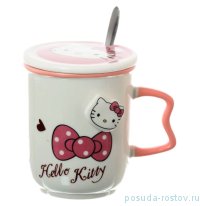 Кружка 400 мл с крышкой и ложкой &quot;Hello Kitty&quot; / 140353