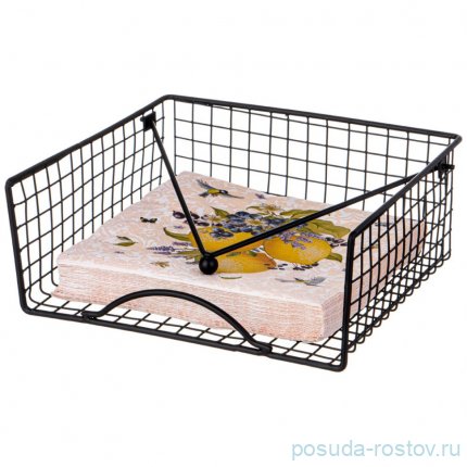 Салфетница 19 х 19 х 8 см черная Agness / 354714