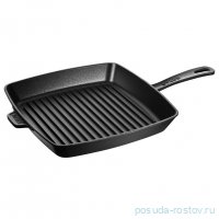 Сковорода-гриль 30 см квадратная чёрная &quot;STAUB&quot; / 271753