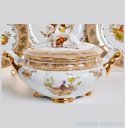 Столовый сервиз на 6 персон 27 предметов &quot;Болеро /Охота бежевая&quot; / 039204