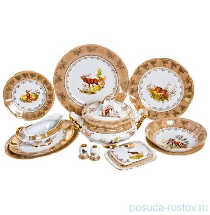 Столовый сервиз на 6 персон 27 предметов &quot;Болеро /Охота бежевая&quot; / 039204