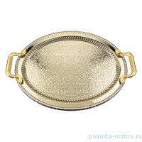 Поднос 45 х 34 см 1 шт /овальный серебро &quot;Пачи&quot; / 255893