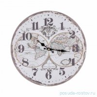 Часы настенные 33,8 х 33,8 см круглые &quot;Карта полушарий&quot; / 349762