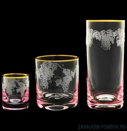 Стаканы для воды 300 мл 6 шт &quot;Гольф /Розовая лоза&quot; / 046825