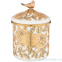 Банка для сыпучих продуктов 12 х 12 см 1,2 л белая &quot;Agness /Ренессанс /Розы&quot; / 210656