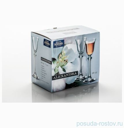 Рюмки 60 мл 6 шт &quot;Александра /436528 /Панто /Платиновый кант&quot; / 155613