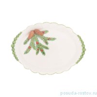 Поднос 36 х 26 см овальный &quot;christmas world /pinecone&quot; / 270992