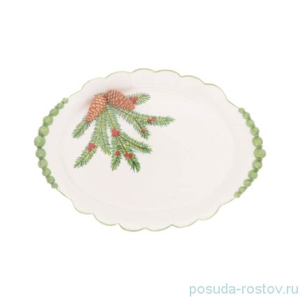 Поднос 36 х 26 см овальный &quot;christmas world /pinecone&quot; / 270992
