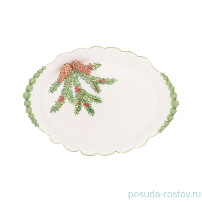 Поднос 36 х 26 см овальный "christmas world /pinecone" / 270992