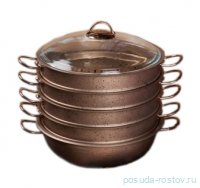 Мантоварка 32 х 10 см с антипригарным покрытием 6,4 л капучино &quot;GRANITE COUSCOUS PAN SET /GOLD&quot; / 295700