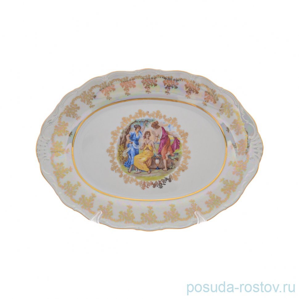 Блюдо 39 см овальное "Корона /Аристократ /Мадонна перламутр" / 286677