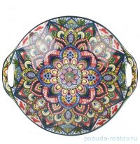 Блюдо 22,5 х 20,5 х 4,5 см круглое с ручками &quot;Arabesque синий&quot; / 348926