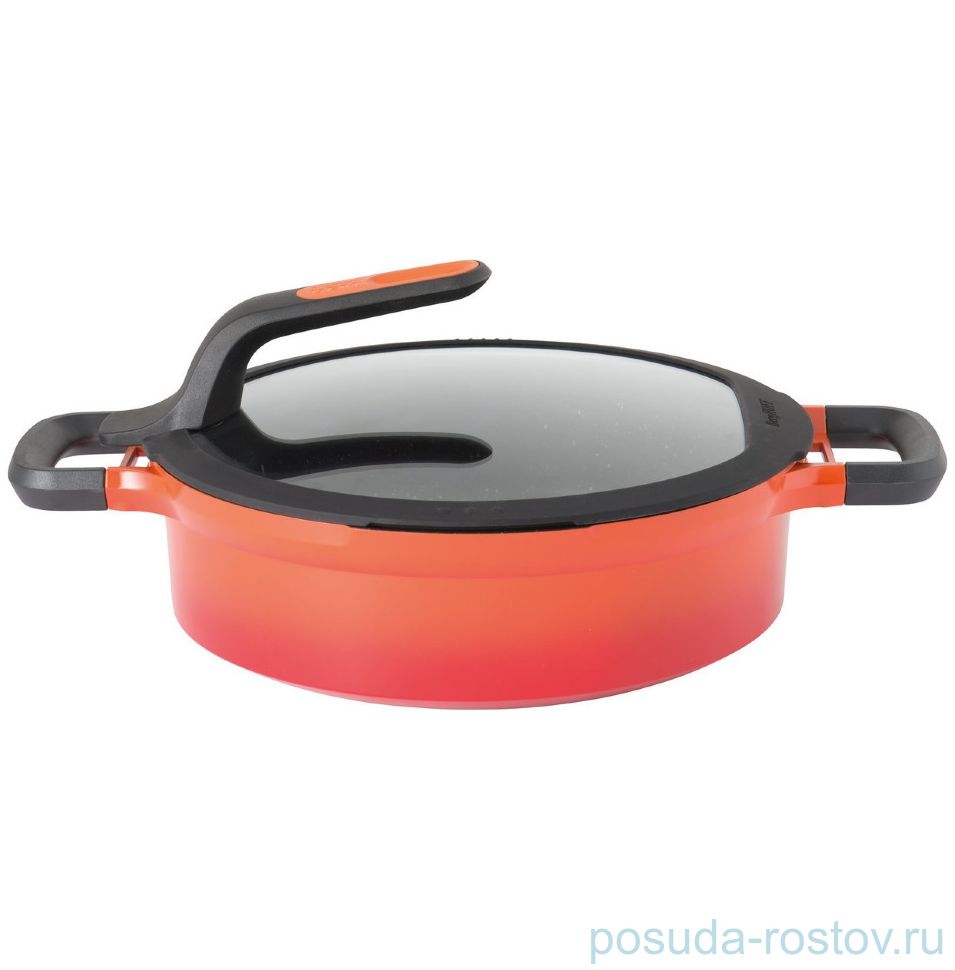 Сотейник 26 см с двумя ручками с крышкой 3,9 л "Gem red" / 162378