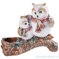 Подсвечник 18 х 17 см &quot;Совы на коряге /новогодний&quot; / 271185