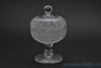 Вазочка 11,6 см с крышкой н/н &quot;Хрусталь резной&quot; / 006602