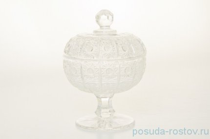 Вазочка 11,6 см с крышкой н/н &quot;Хрусталь резной&quot; / 006602