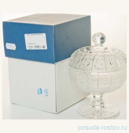 Вазочка 11,6 см с крышкой н/н &quot;Хрусталь резной&quot; / 006602