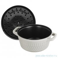Кокот 24 см с крышкой 4,25 л белый трюфель &quot;STAUB&quot;  / 340646