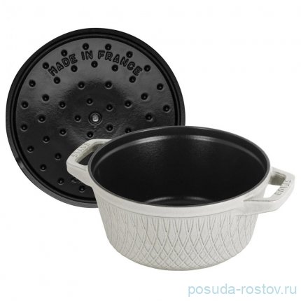 Кокот 24 см с крышкой 4,25 л белый трюфель &quot;STAUB&quot;  / 340646