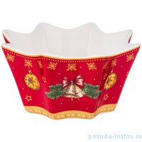 Креманка 12,5 х 6 см красная Звезда &quot;С новым годом! /Елка&quot; / 225188