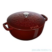 Кокот 26 см с крышкой гранатовый 4,9 л &quot;Лилия&quot; / 258997