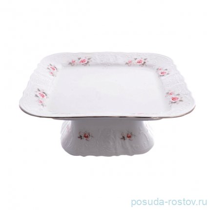 Поднос 26 см квадратный н/н &quot;Бернадотт /Серая роза /платина&quot; / 156094