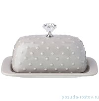 Маслёнка 19,5 х 10 х 11 см серая &quot;CRYSTAL&quot; / 213256