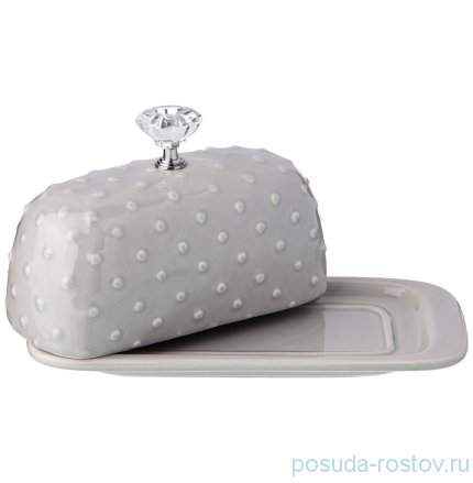 Маслёнка 19,5 х 10 х 11 см серая &quot;CRYSTAL&quot; / 213256