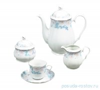 Кофейный сервиз на 6 персон 15 предметов &quot;Роза /Голубая роза /платина&quot; / 232340