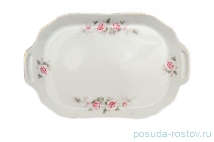 Поднос 23 х 15 см прямоугольный &quot;Бернадотт /Серая роза /золото&quot; / 012500