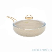 Сковорода 28 см с крышкой антипригарное покрытие слоновая кость &quot;Leydi /Repast&quot; / 236558