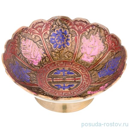 Розетка 10 х 10 х 3,5 см н/н цветная эмаль /латунь / 195607