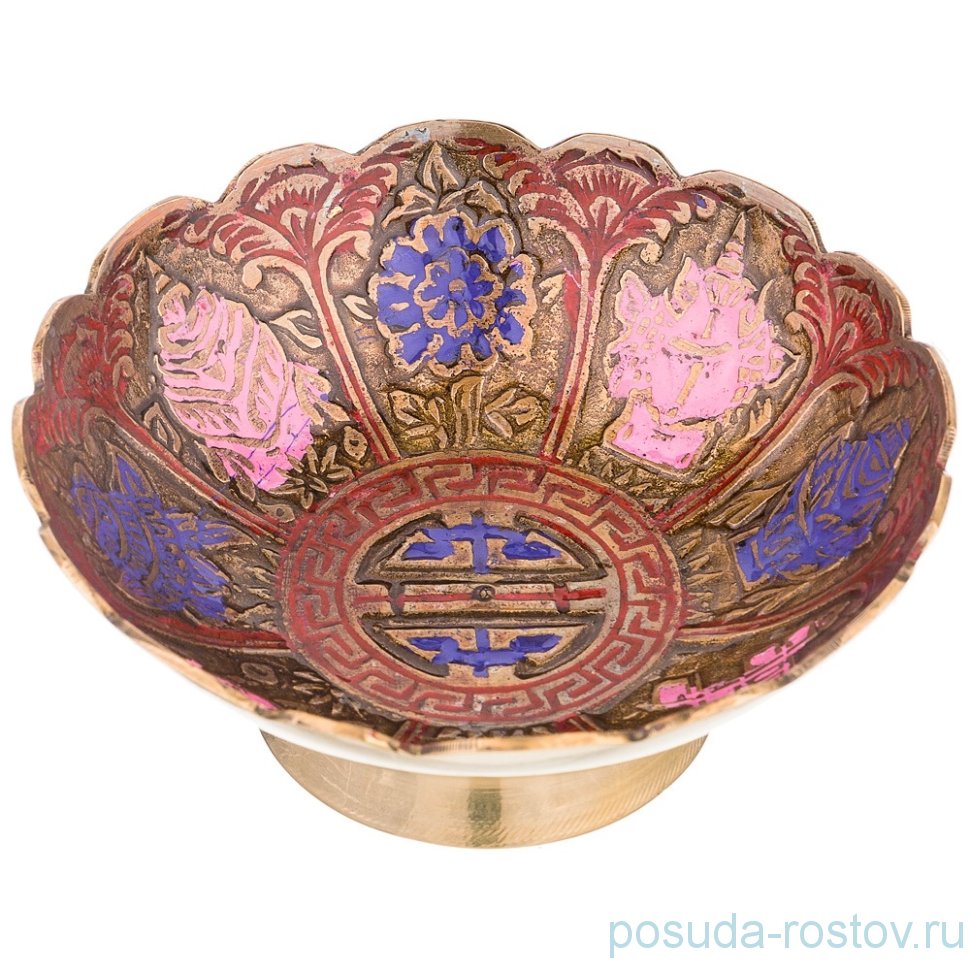 Розетка 10 х 10 х 3,5 см н/н цветная эмаль /латунь / 195607