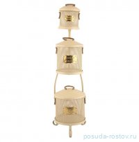 Набор емкостей для овощей 92 х 27 см 3 яруса &quot;Yildiray Metal /Cream&quot; / 258843