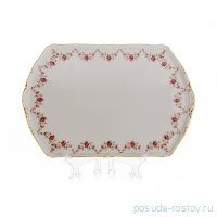 Поднос 28 см прямоугольный &quot;Соната /Розовый цветок&quot; / 085484