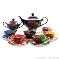 Чайный сервиз на 6 персон 14 предметов &quot;Радуга /Розы&quot; / 134134