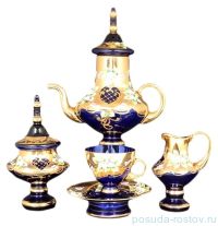 Чайный сервиз на 6 персон 15 предметов &quot;Лепка синяя/М+М&quot; / 054686