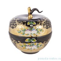 Ваза с крышкой - яблоко &quot;Лепка чёрная&quot; большая / 204196