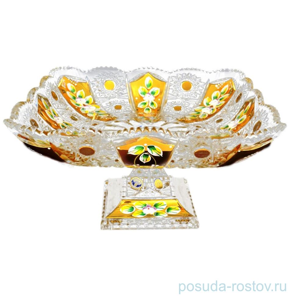 Ваза для фруктов 28 см н/н "Хрусталь с золотом" / 057088