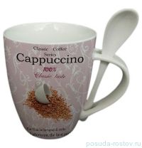 Кружка с ложкой, фарфор &quot;Cappuccino&quot; Red / 075454