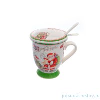 Кружка с крышкой, ситечком и ложкой &quot;Christmas time /Royal Classic&quot; / 228217