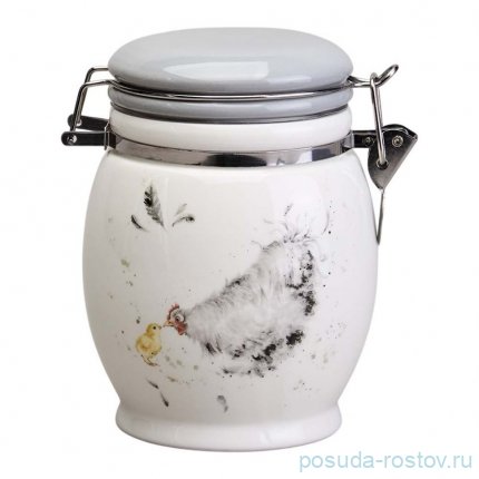 Банка для сыпучих продуктов 11,5 х 15 см с зажимом 700 мл &quot;Funny hens&quot; / 368031