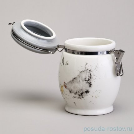 Банка для сыпучих продуктов 11,5 х 15 см с зажимом 700 мл &quot;Funny hens&quot; / 368031