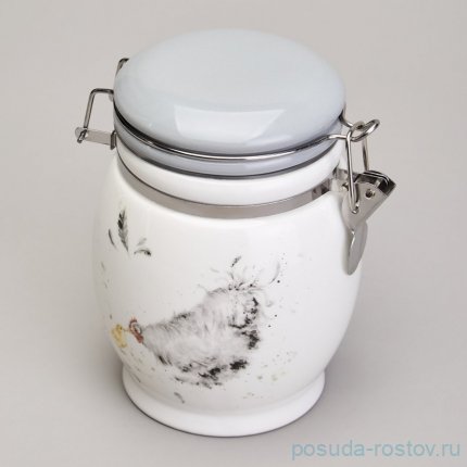 Банка для сыпучих продуктов 11,5 х 15 см с зажимом 700 мл &quot;Funny hens&quot; / 368031