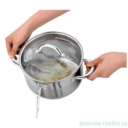 Кастрюля 20 x 11,5 см со стеклянной крышкой 3 л &quot;profi home&quot; / 273855